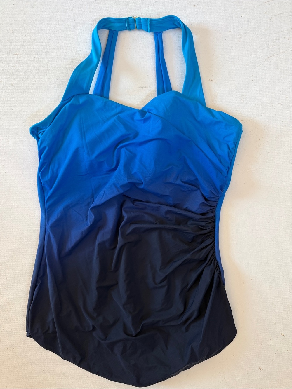 Lands End blue ombre skirted swimsuit